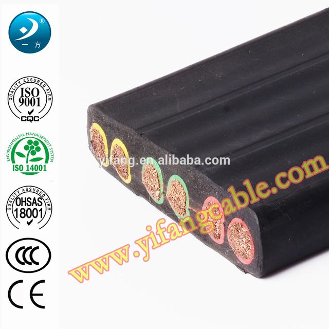 Rubber Insulated Flat Crane Cable 6x70mm2