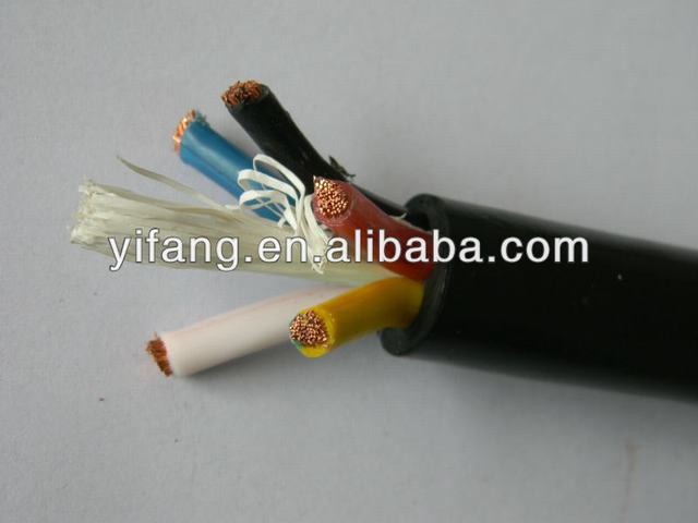 Cinq noyau PVC isolé fil électrique câble