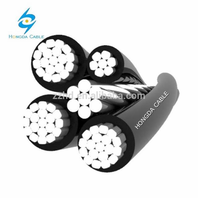 0.6/1kv AAC conductor XLPE/PE Aerial bundle ABC 2AWG chow Cable