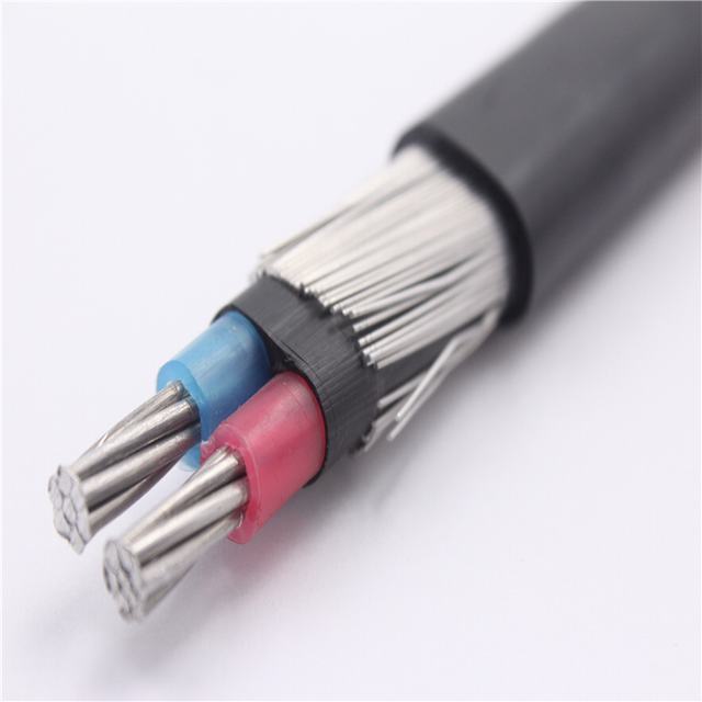 10 mm2 Pvc-isolierte Service Kabel Einphasig Konzentrischen Aluminium Kabel Ohne Zwei Kern Kupfer Kommunikation Kabel