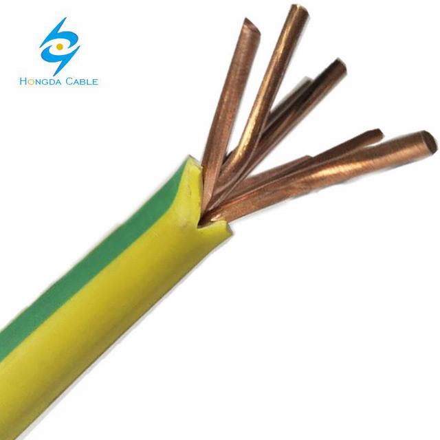10mm2 earth cable PVC insulated ground cable yellow green color
