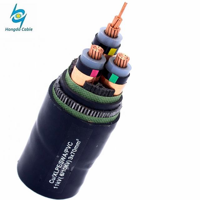 120mm 150sq mm 3 Core 11KV XLPE Steel Wire Armoured Copper Power Cable