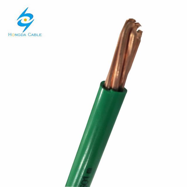 2/0 AWG hijau tanah PVC terdampar tembaga kabel