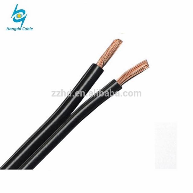 2 core 1.5sq mm cobre de PVC negro Casa de cableado eléctrico giro plano cable de alambre
