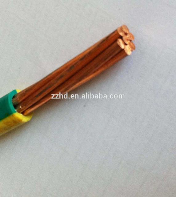 35mm2 câble de terre isolé par pvc sol câble jaune