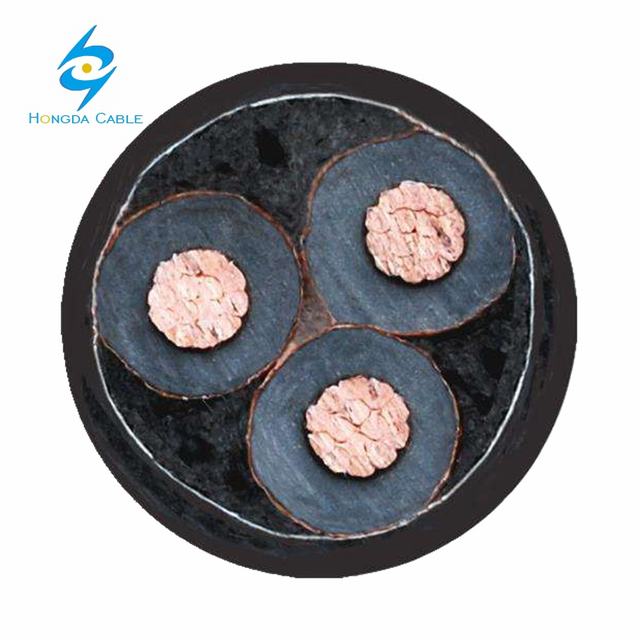 66kV 3*185mm2 copper wire conductor copper tape armoured xlpe cable