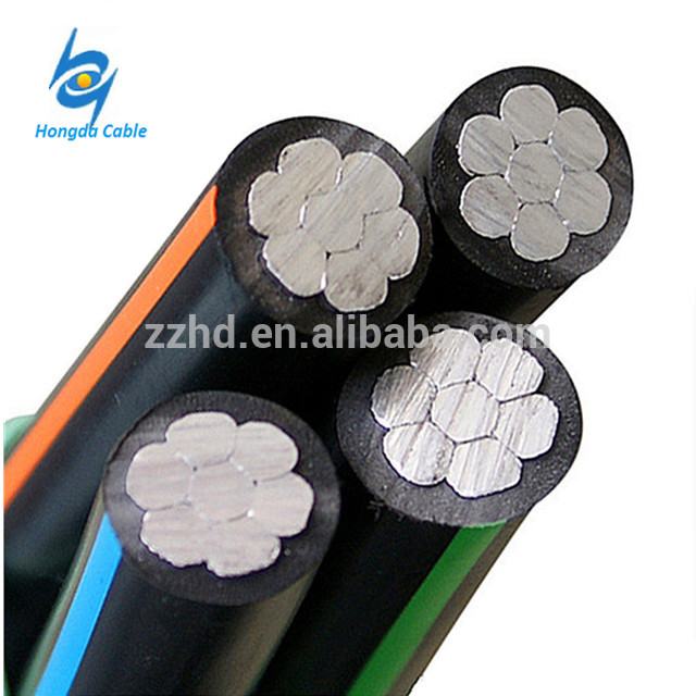 Aluminum cores with XLPE insulation SIP-4 self supporting overhead cable 16mm 25mm