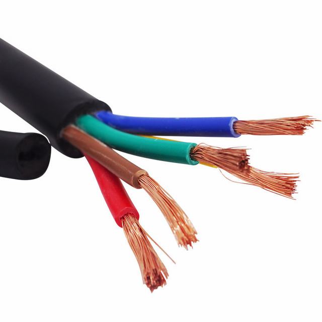 Flexible copper RVV cable 5 core 4mm electrical wire pvc cover wire