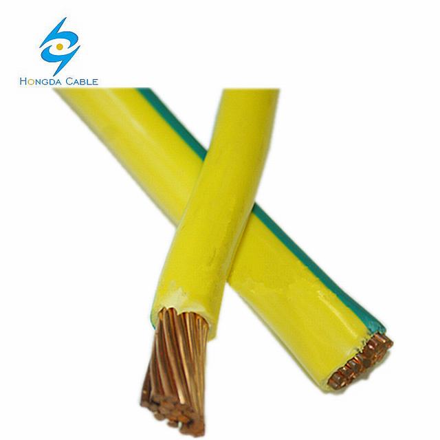 Verde/amarillo 120mm aislamiento de PVC de puesta a tierra Cable de cobre