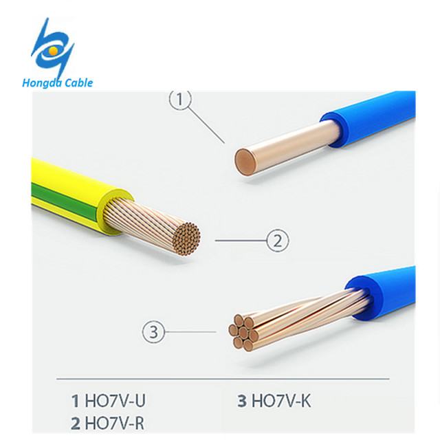 H07V-U 6mm2 solo núcleo sólido cables con aislamiento de PVC alambre de cobre 6mm