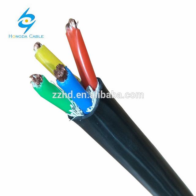 Câble de cuivre flexible 4 noyaux 6awg câble PVC