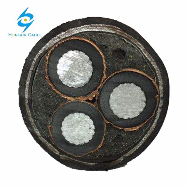 High Voltage Copper Aluminum Conductor 3 Core Screen Power Cable with Armoured
