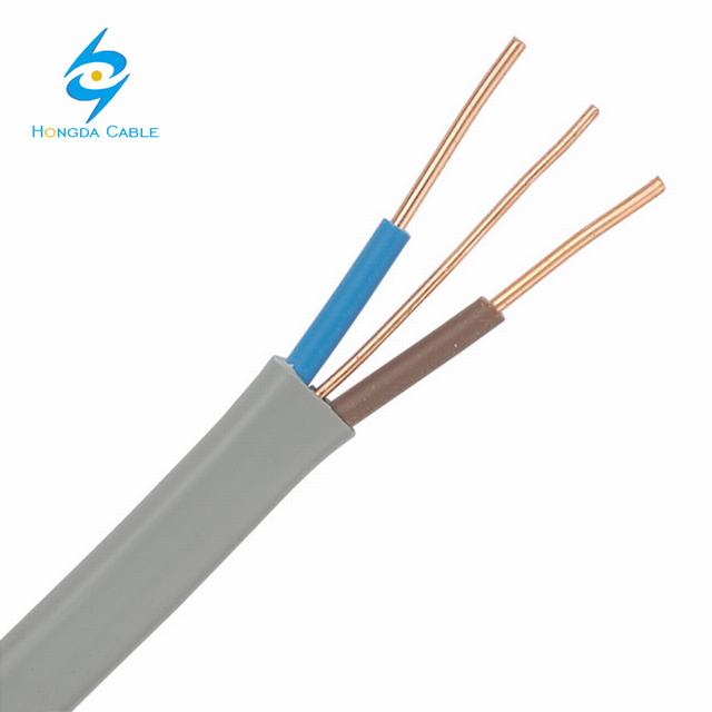 Fabricante de Cable eléctrico Cable plano 2 core 3 core 1,5 2,5 4sqmm chaqueta de PVC de alambre y Cable
