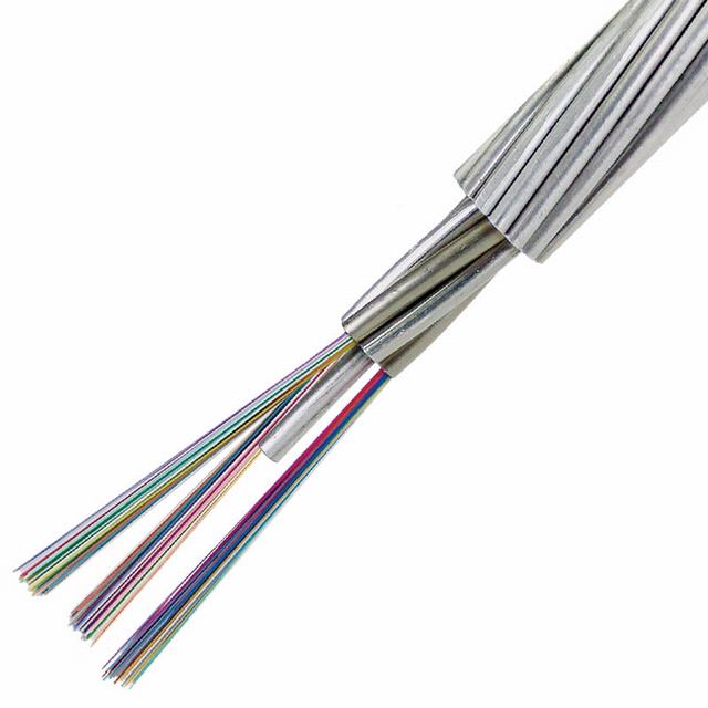 OPGWหลอดอลูมิเนียมfiber cableสูง161/400KV 142mm2 48 FOส่งผ่านสายเคเบิล
