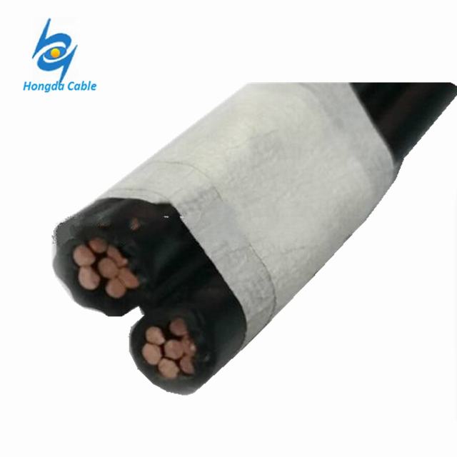 V-90 PVC Insulated Unsheathed Hard Drawn Copper Conductor 2 Core Parallel Webbed Aerial Cables
