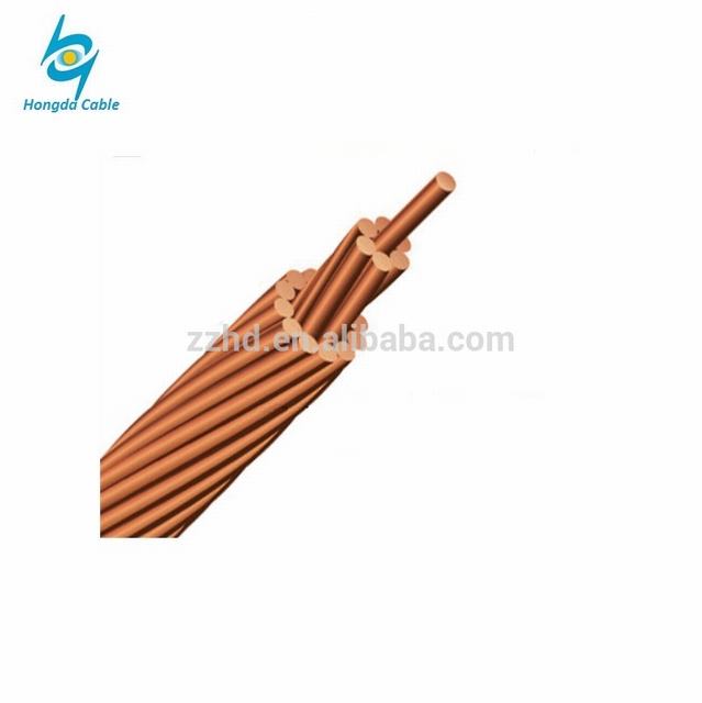 annealed plain 35mm 50mm tranded copper rope bare conductor for power cable line