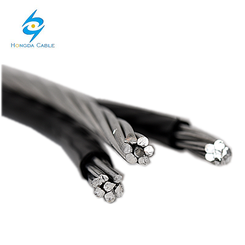 Cubierto aac conductor trenzado ensamblada cable de aluminio 2x2 1/0