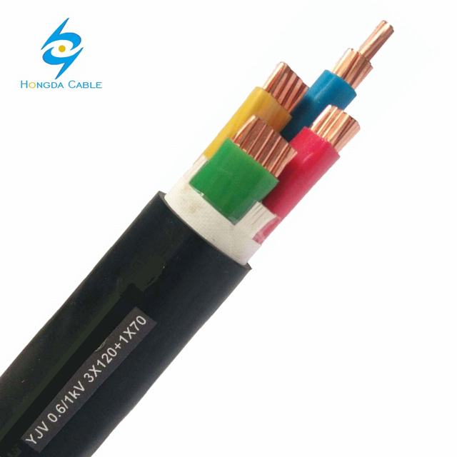 fio do cabo elétrico, cabo de 4 núcleos x 70mm2, cabo de cobre de 95mm