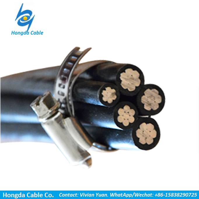 Kawat Listrik ABC Kabel Aluminium Konduktor AAC Aaac Acsr Poly PE XLPE PVC Isolasi Dilapisi Overhang