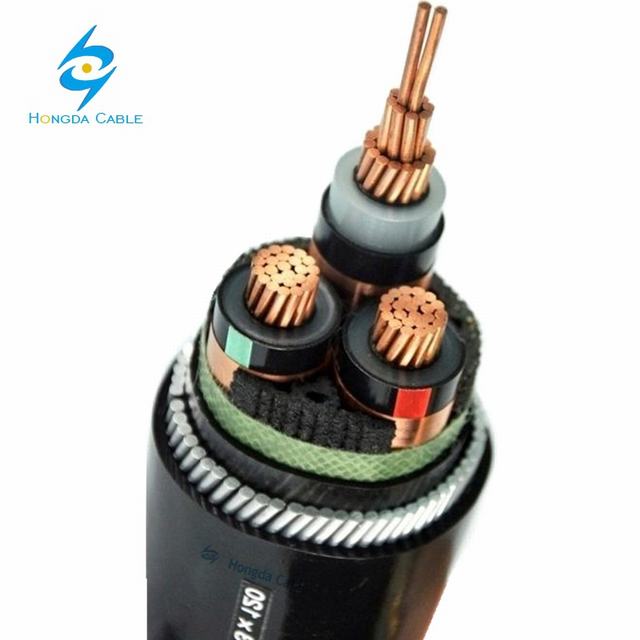 Moyenne et basse tension câble de fil électrique de conducteur de cuivre de noyau Simple en aluminium à 3 noyaux câble d'alimentation isolé EN PVC