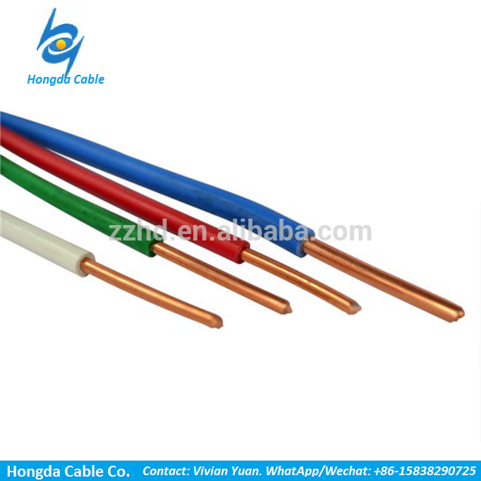 PVC de cobre aislado alambre TW THW thhn AWG cable eléctrico fábrica de alimentación