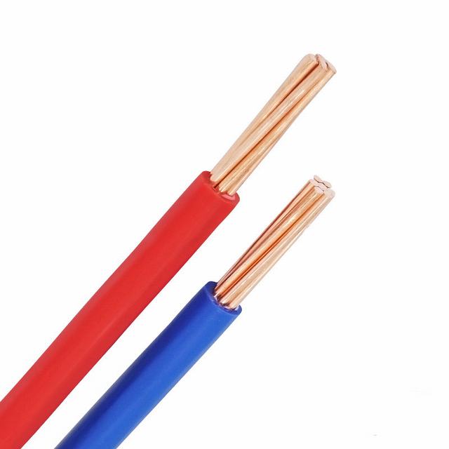 De un solo núcleo sólido o trenzado de cable de cobre y alambre de 1mm 1,5mm 2,5mm con aislamiento de PVC de construcción casa de alambre