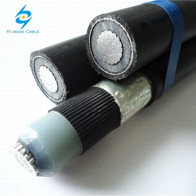 Noyau solide en aluminium/fil de câble 2*120mm2 15kv OverheadCable Avec XLPE/PVC Isolé Aérien blunde Câble Duplex câble de branchement