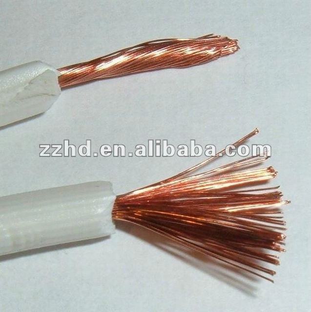 cor branca pvc isolado fio de cobre fio de lâmpada flexível